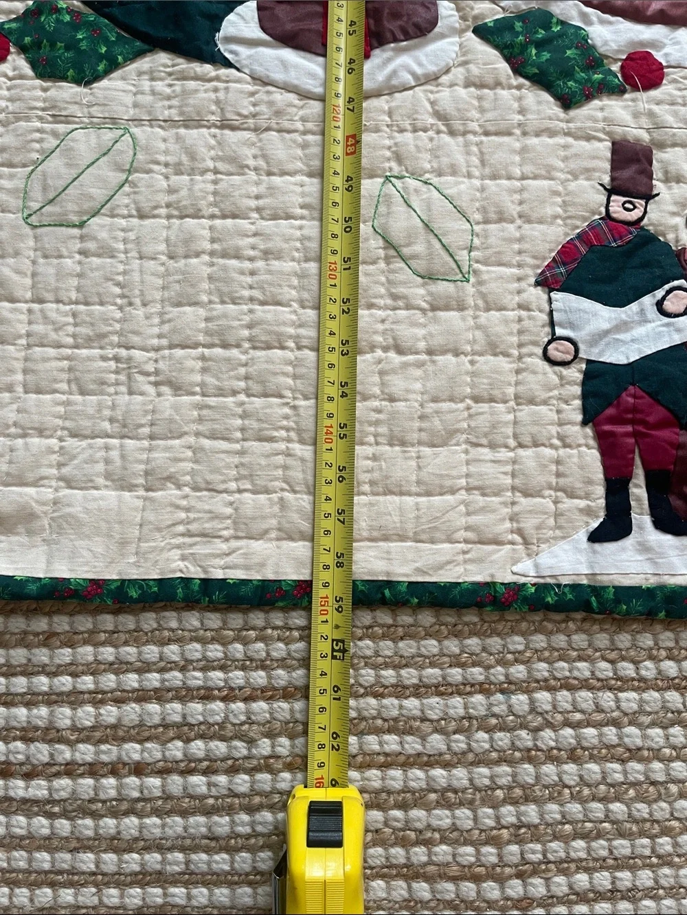 Hand Quilted Christmas Quilt 48x59